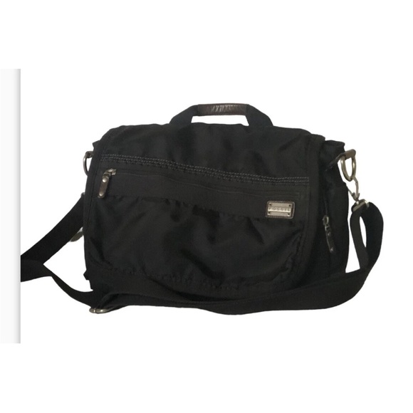 Fossil Bags Fossil Messenger Bag Black Nylon Crossbody Detachable